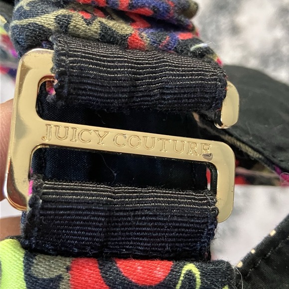 Juicy Couture Swimwear Sz Small Halter-neck bikini top vibrant floral pattern. - Picture 5 of 9